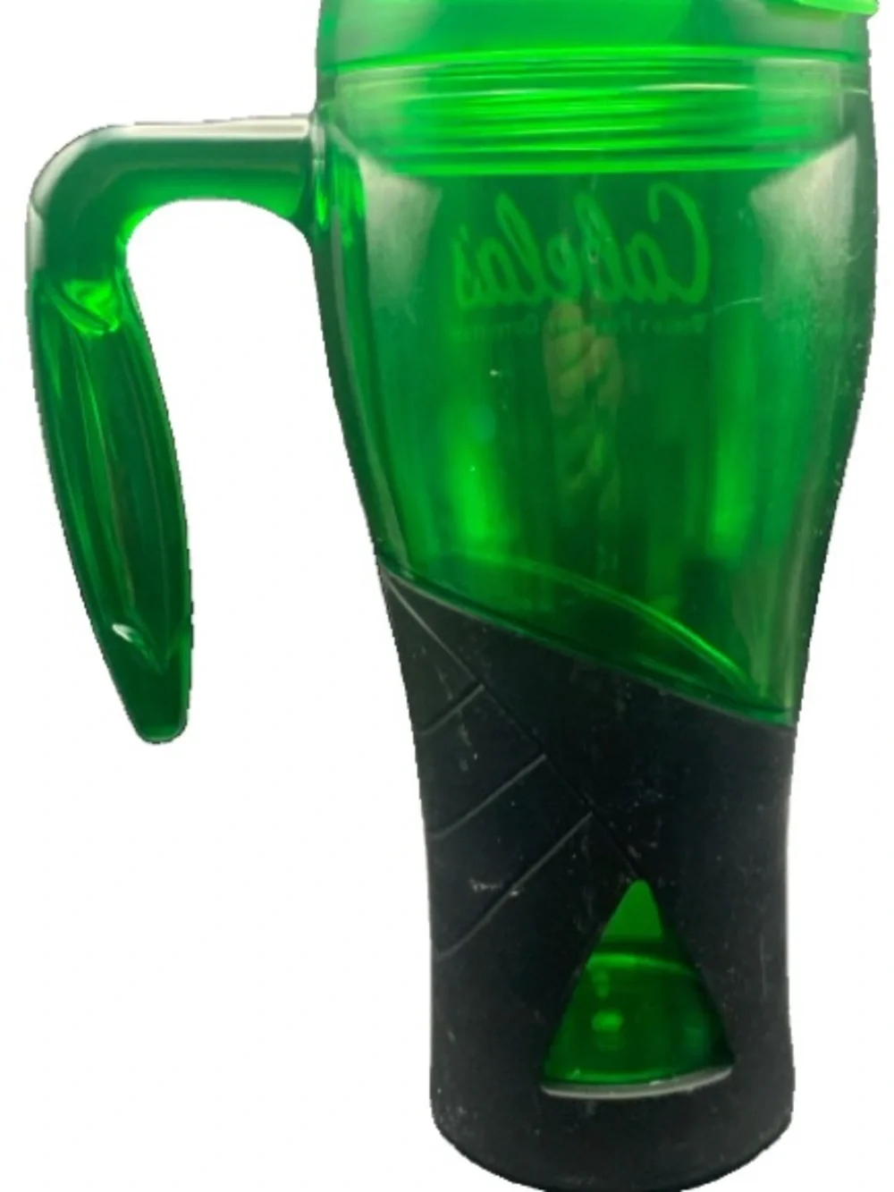New NOS Cabela's World's Foremost Outfitter Travel Mug Tumbler Green Black
